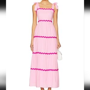 REVOLVE BEACH RIOT CHARLOTTE DRESS SWEET BERRY WAVE PINK SMALL